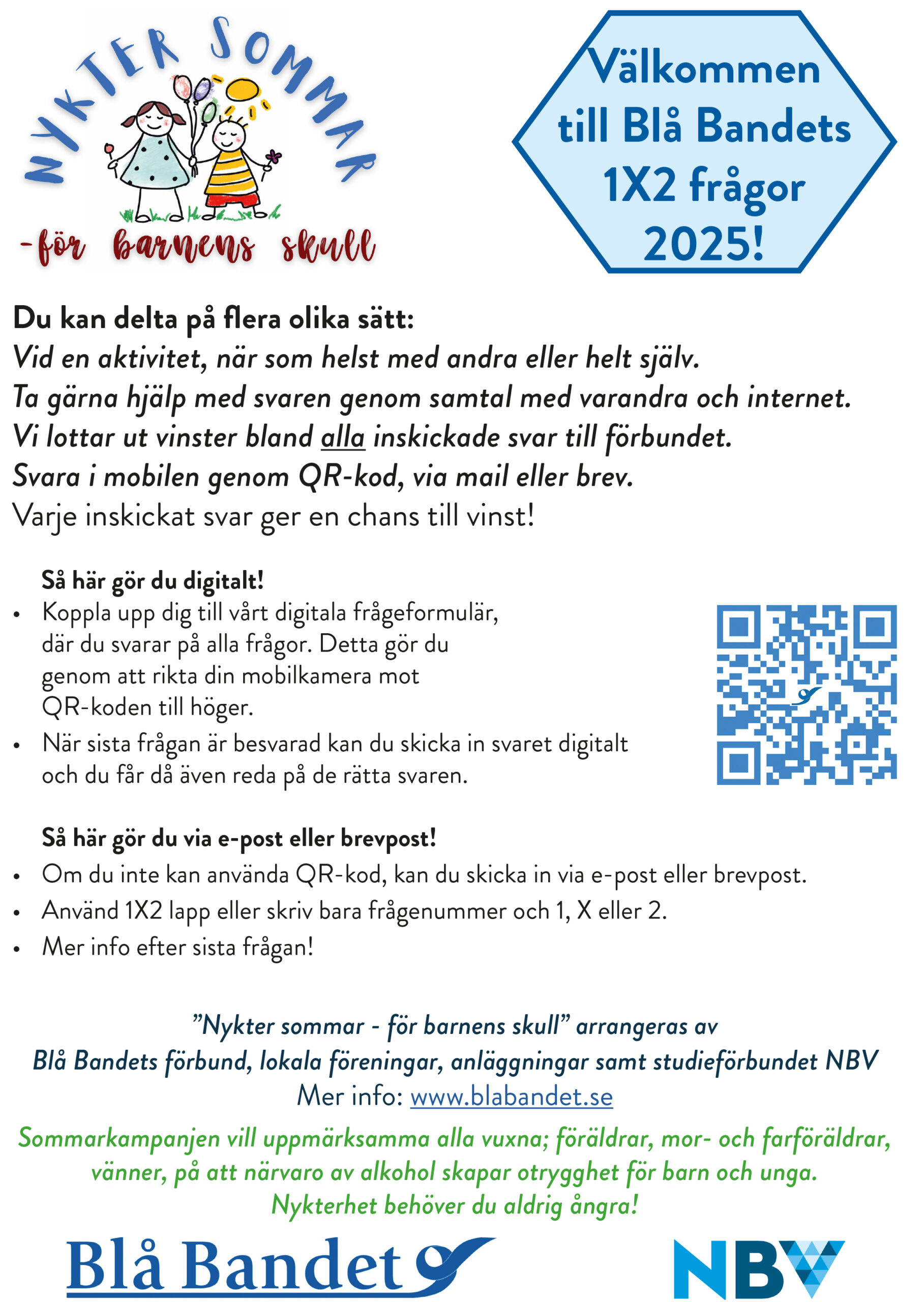1X2 frågor Nykter sommar - för barnens skull 2025-1